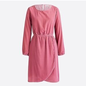 J Crew Velvet Tulip Hem Dress Guava Berry Pink K3470 Size 4
